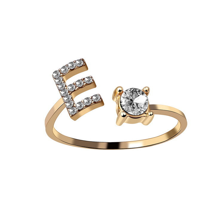 New Design Adjustable 26 Initial Letter Ring Fashion Jewelry For Women Simple Elegant Jewelry New Design Adjustable 26 Initial Letter Ring Fashion Jewelry For Women Simple Elegant Jewelry